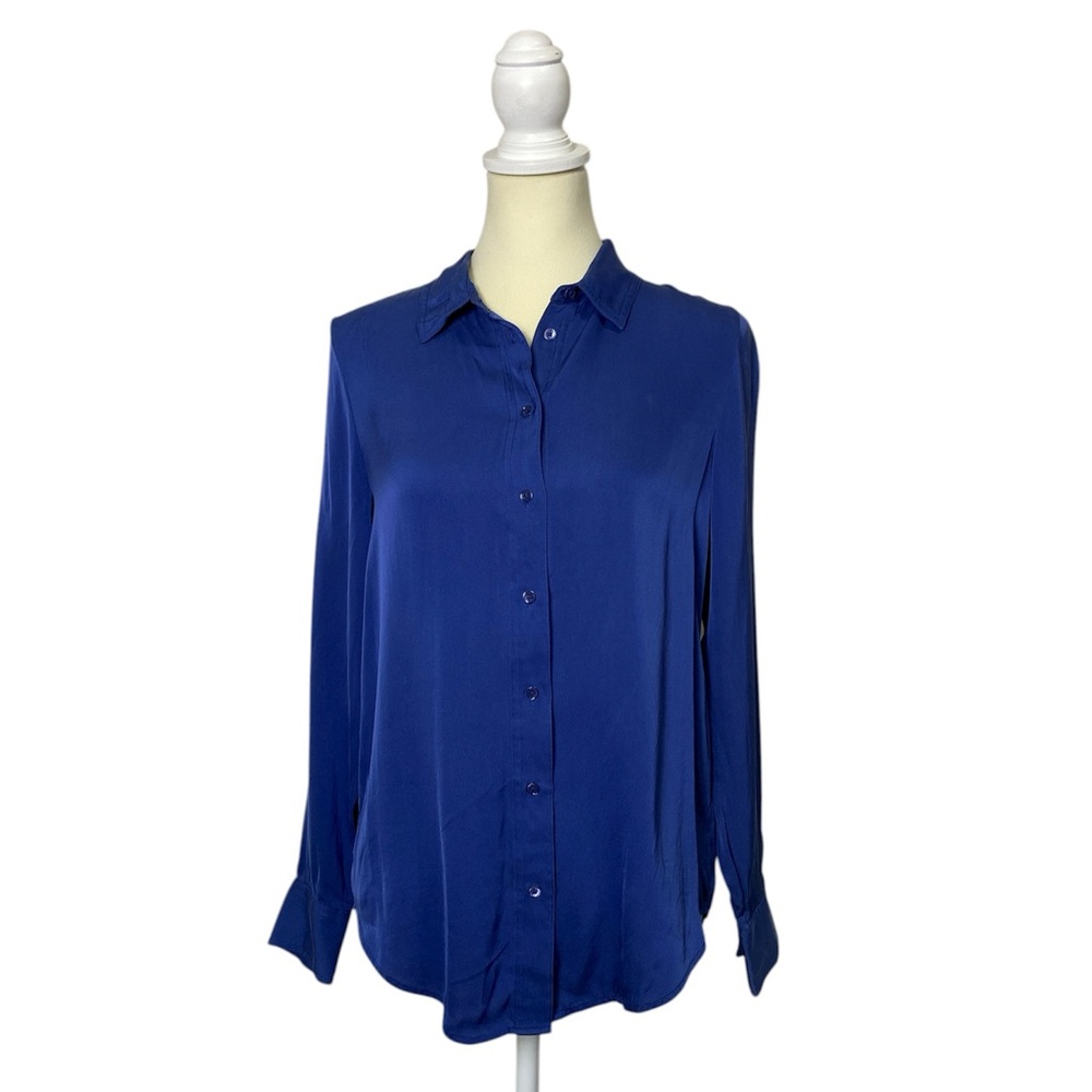 Quince Blue Silk Women's Blouse